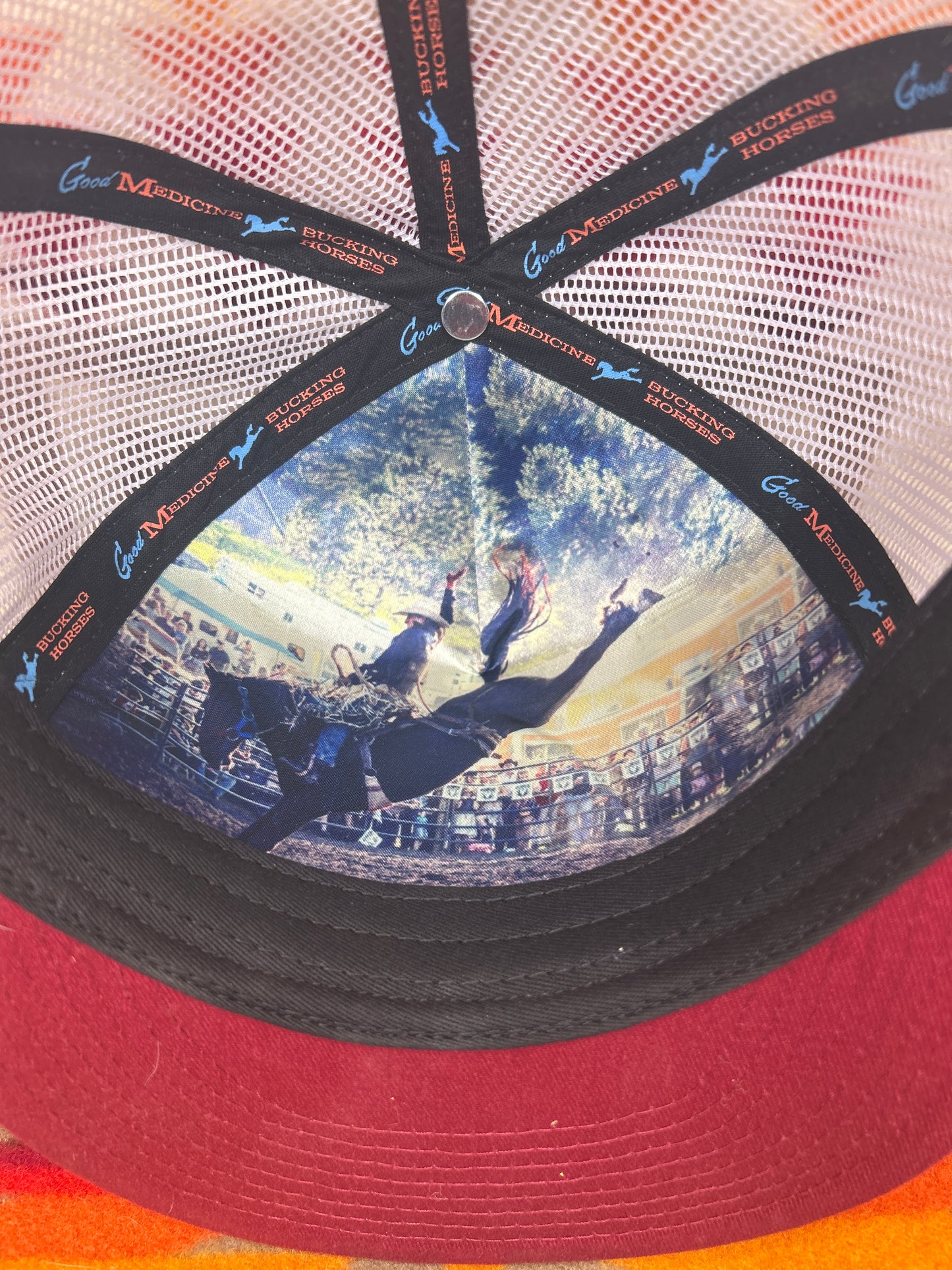 Good Medicine Bucking Horses Black Arrowhead SnapBack