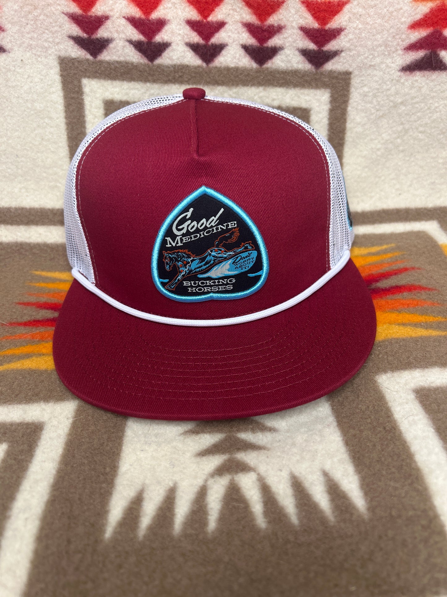 Good Medicine Bucking Horses Black Arrowhead SnapBack