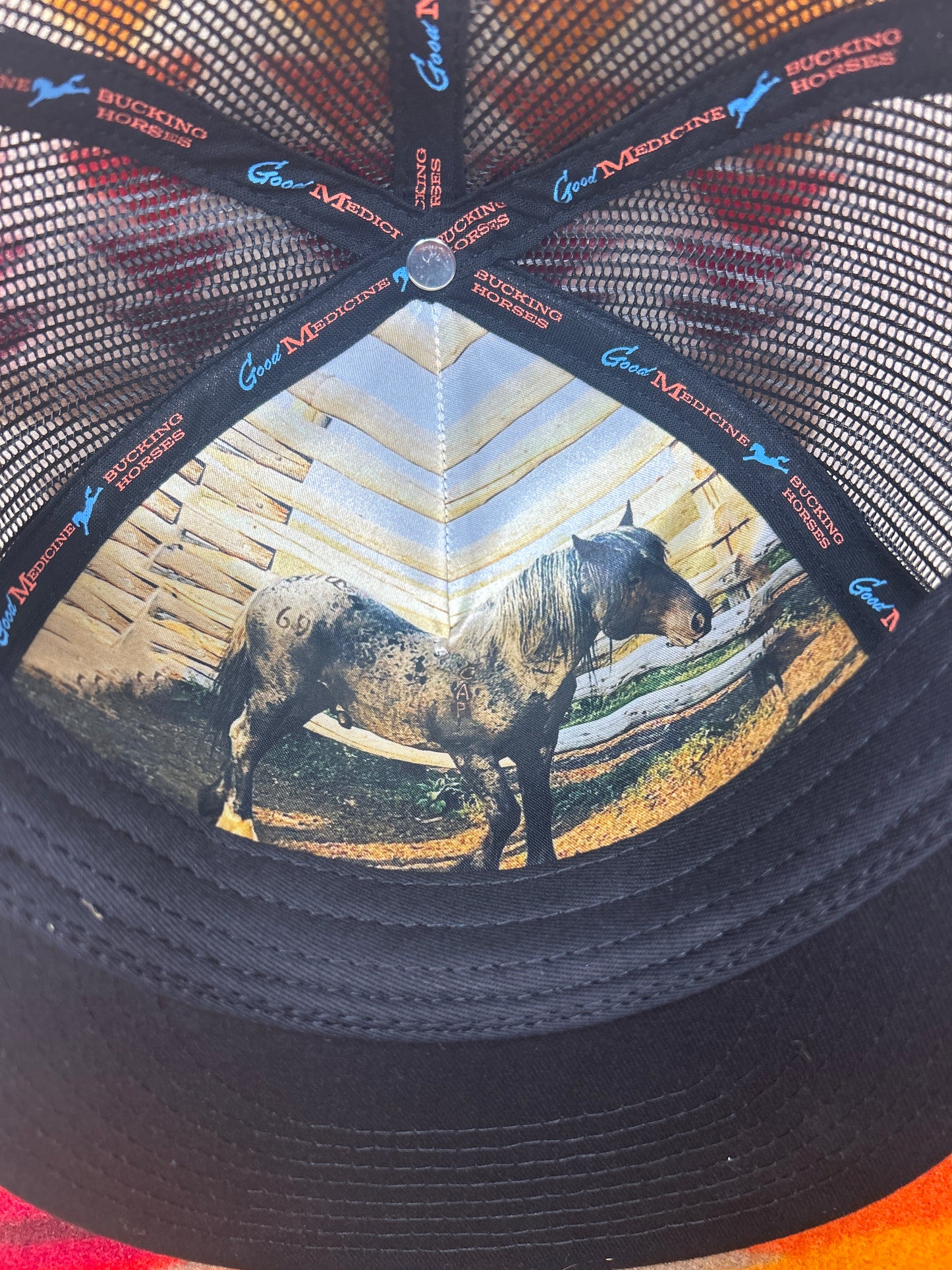 Good Medicine Bucking Horses Black Arrowhead SnapBack