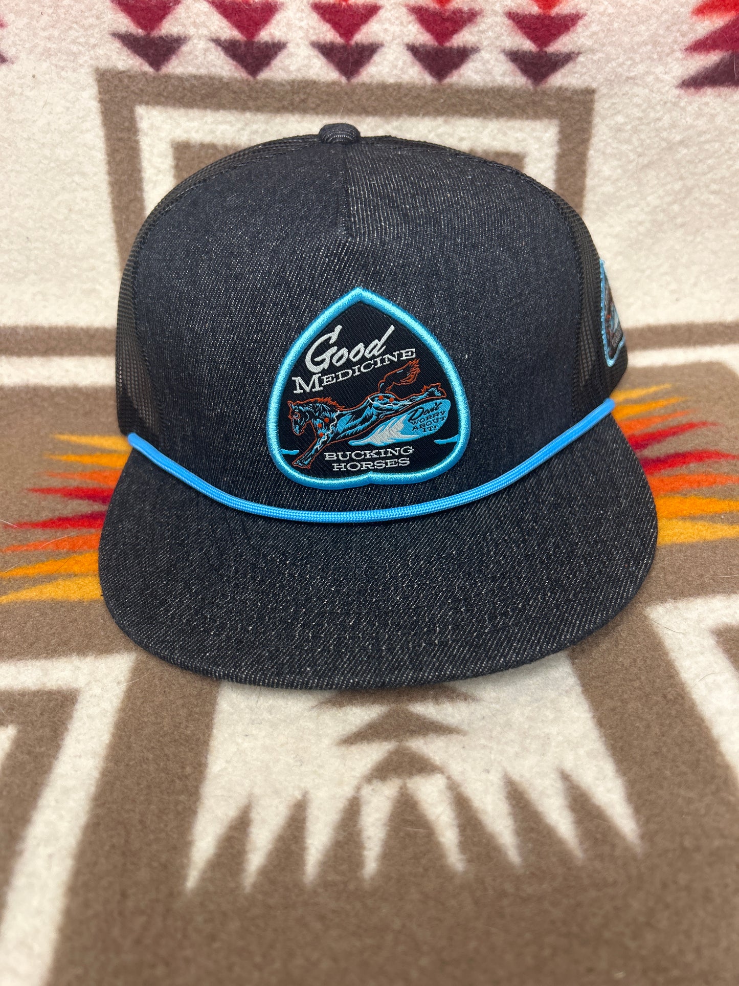 Good Medicine Bucking Horses Black Arrowhead SnapBack