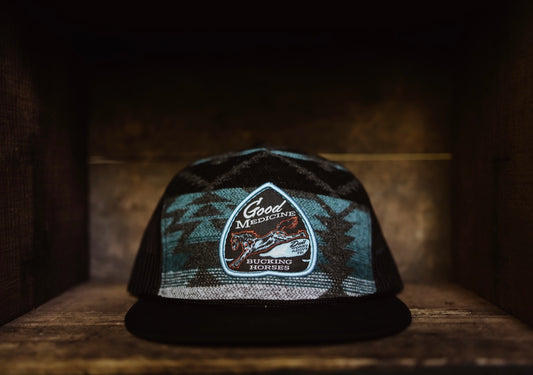 Good Medicine Bucking Horses Black Arrowhead SnapBack